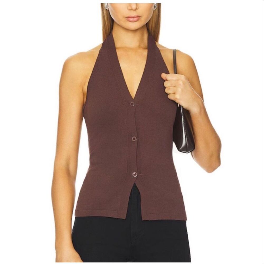 Revolve “All The Ways” brown halter top M